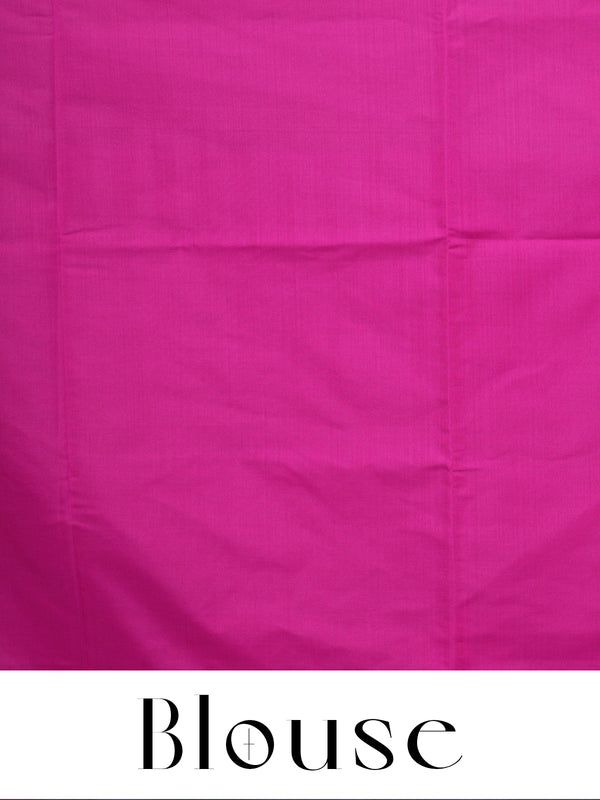 Sky Blue with Rani Pink Semi Silk Saree