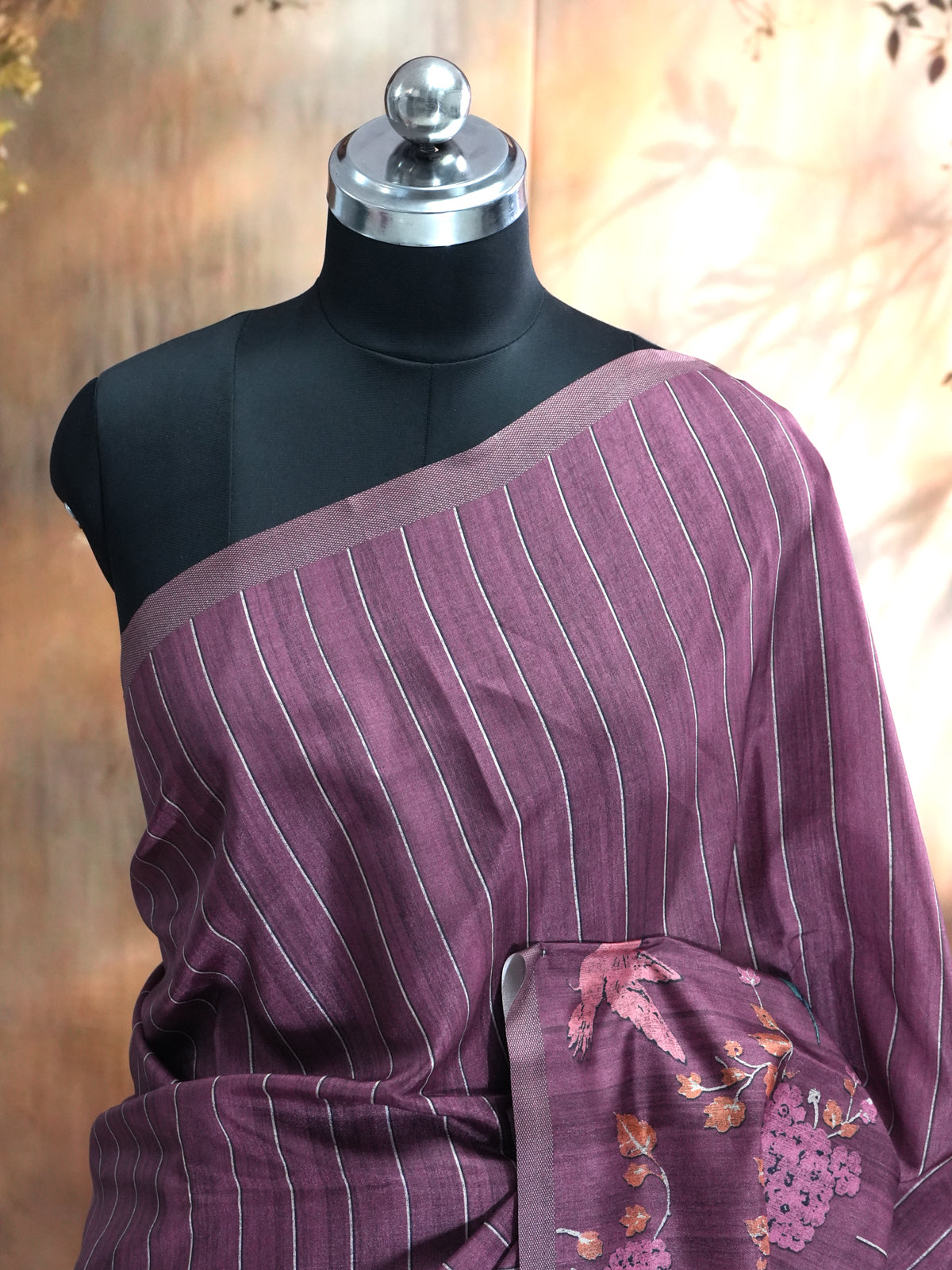 Mauve with Matching Pallu - Semi Tussar Saree