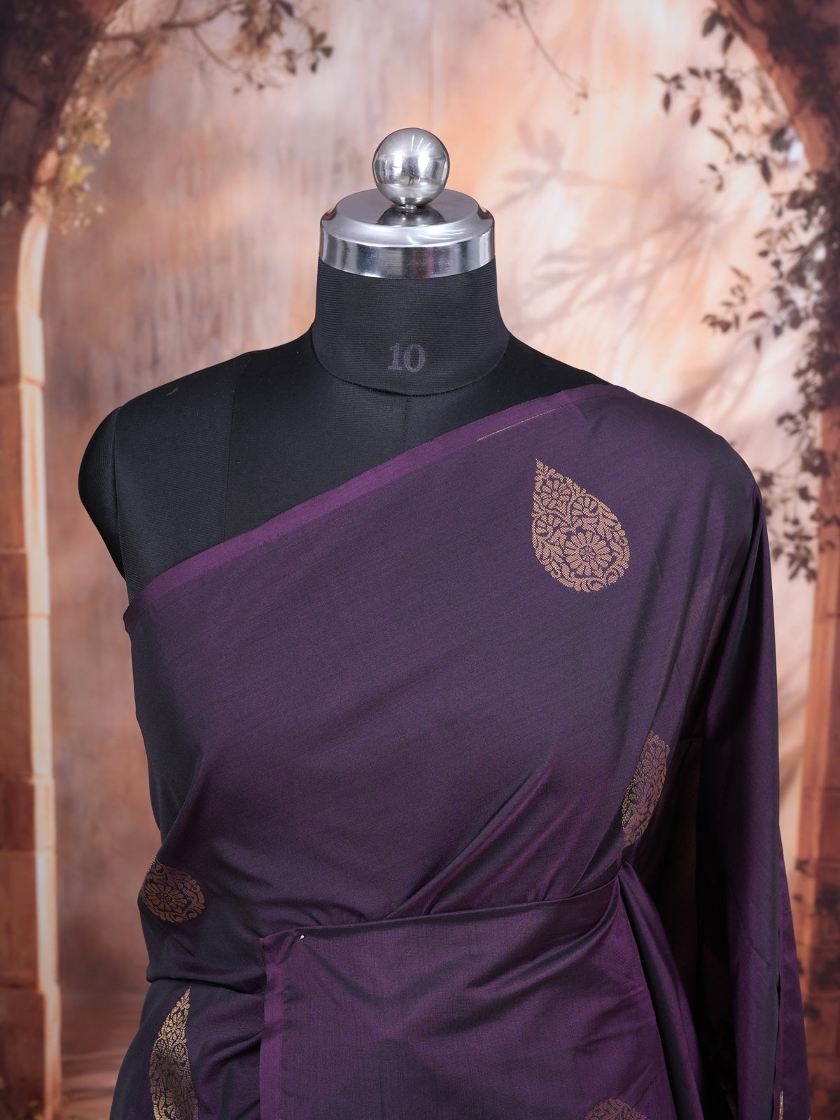Purple with Rani Pink  Semi Silk Saree