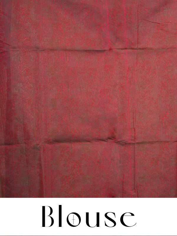 Peacock Blue and Copper Rose Silk Cotton Saree