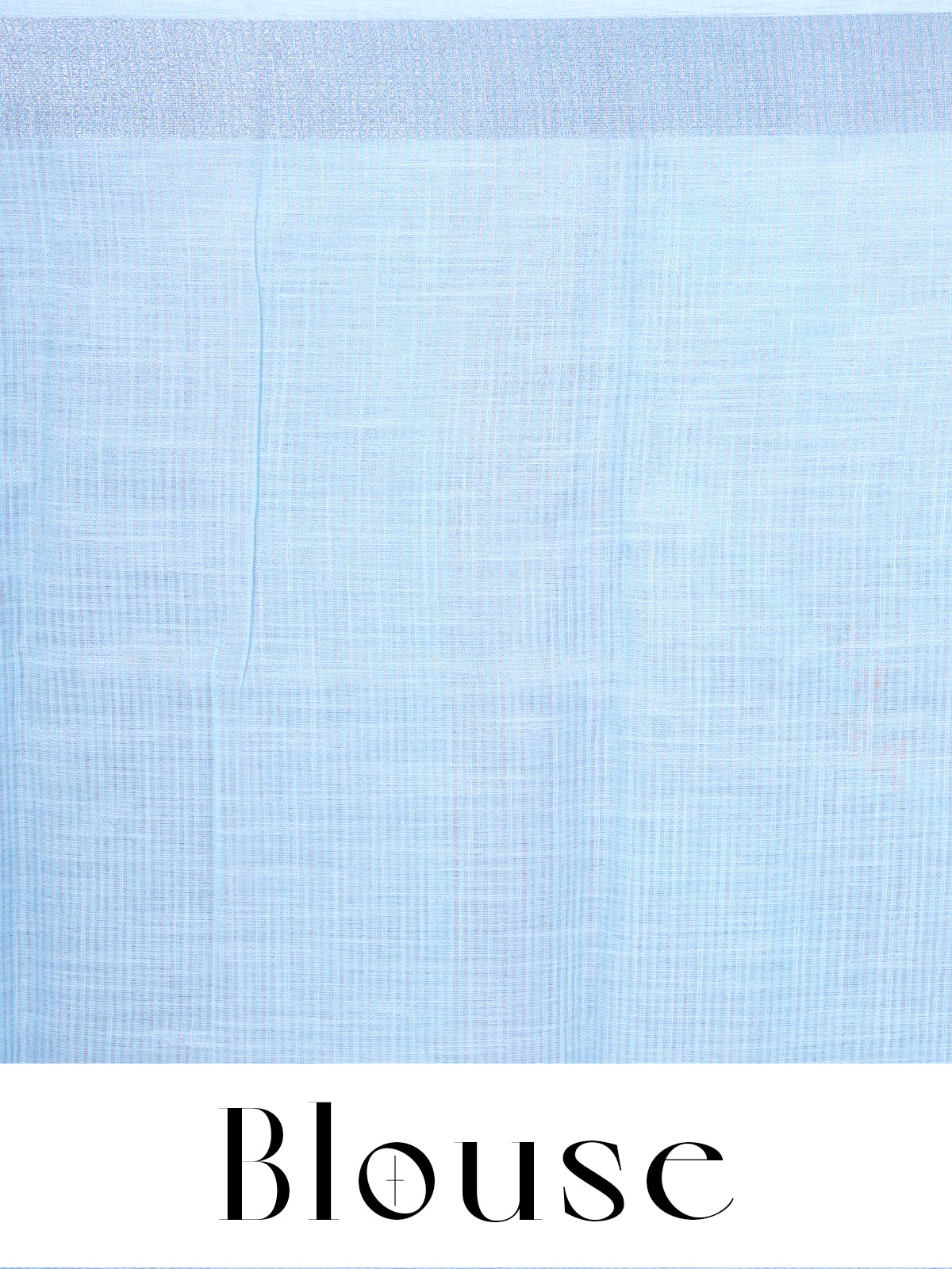 Sky Blue with Silver White Pallu - Linen Cotton Saree