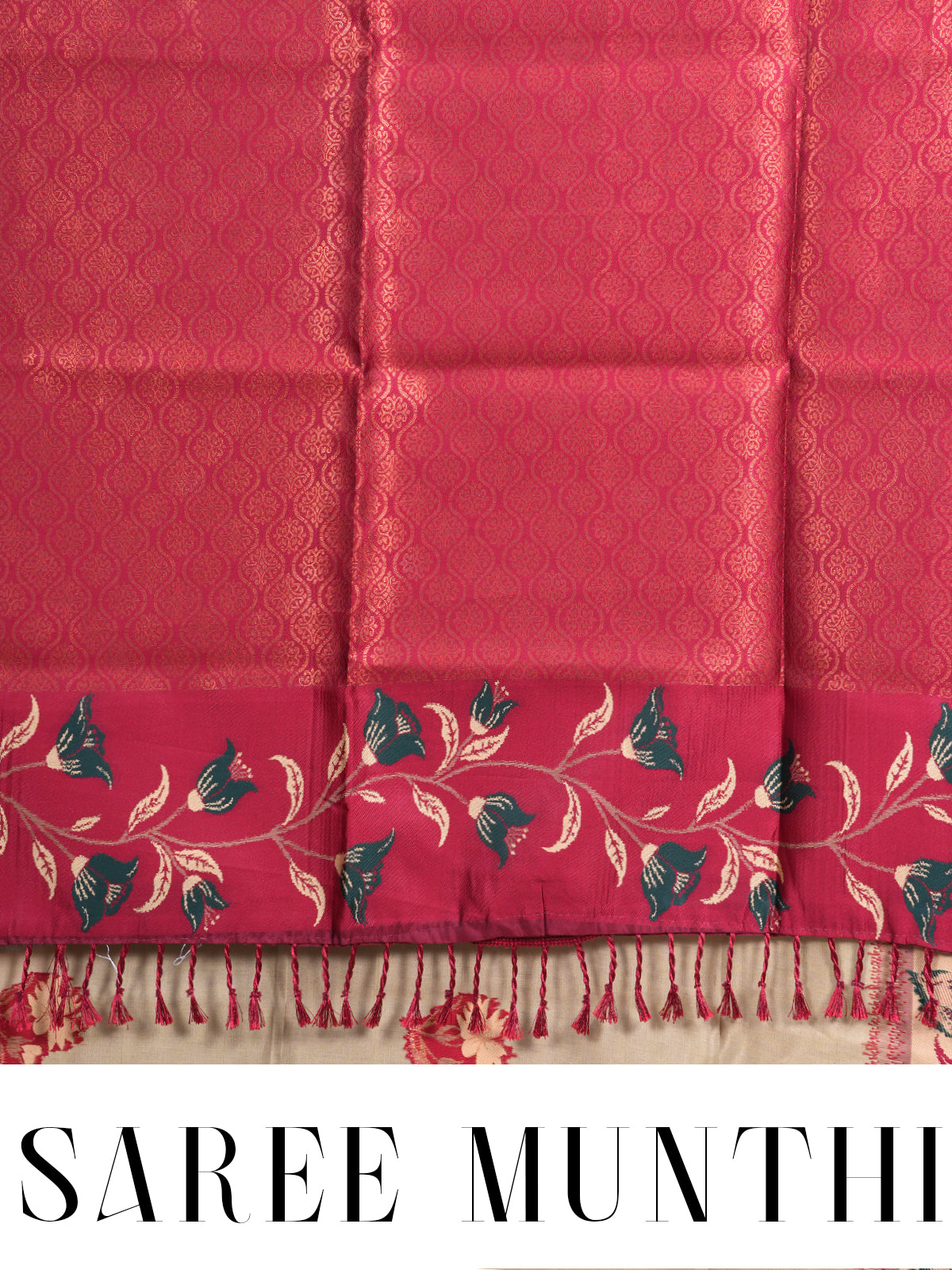 Cream Gold Semi Silk Saree