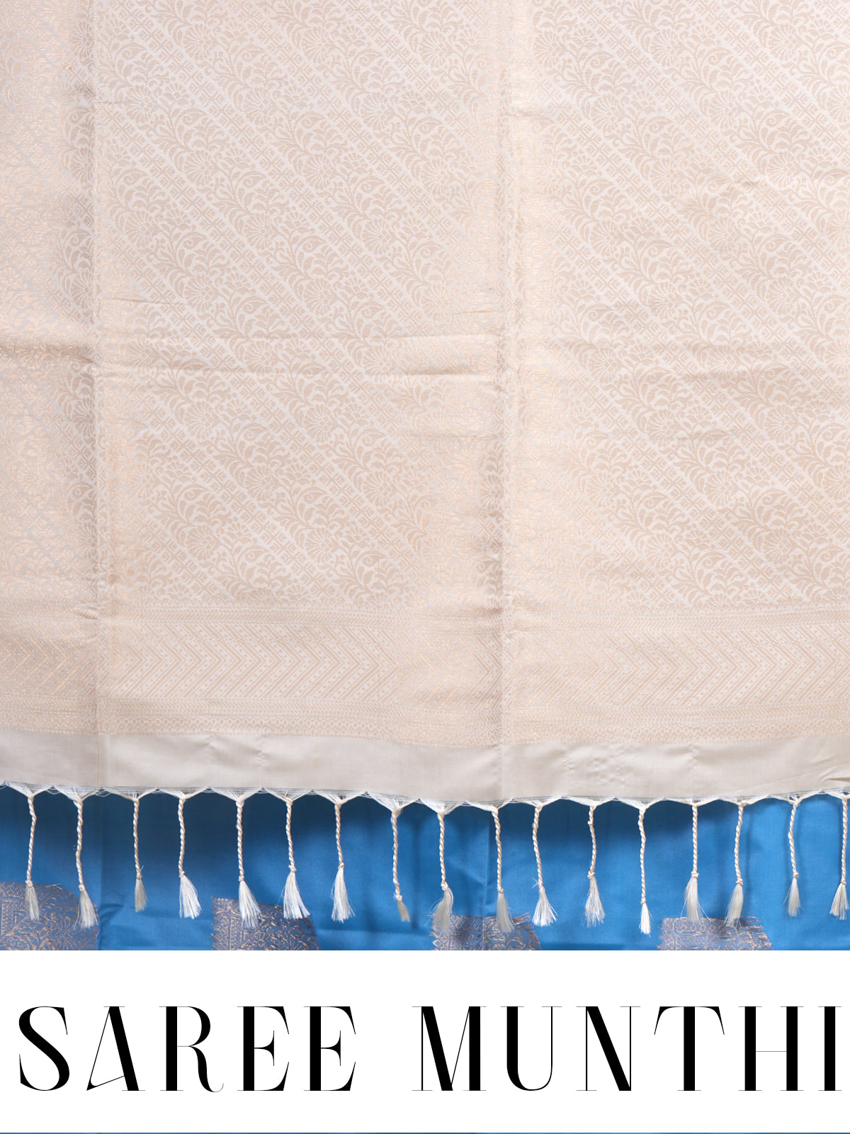 Blue Semi With Sandal Silk Saree