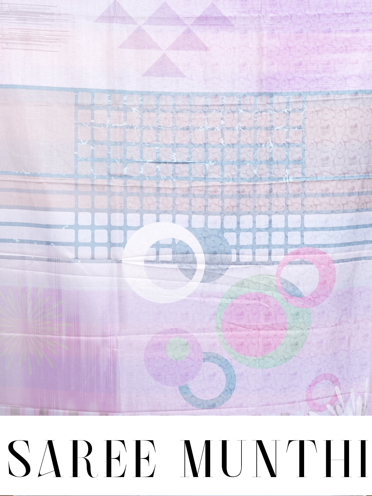 Lavender with Multi-Color Geometric Pallu - Semi Tussar Saree