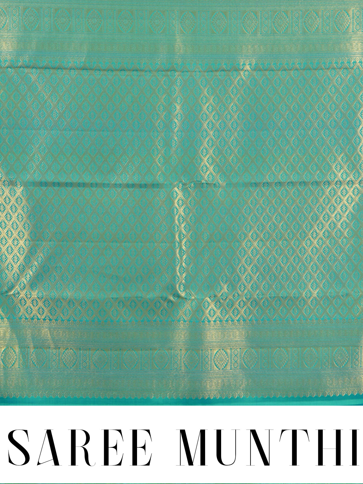 Sea Green Kanchipuram Silk Saree with Golden Zari Weave