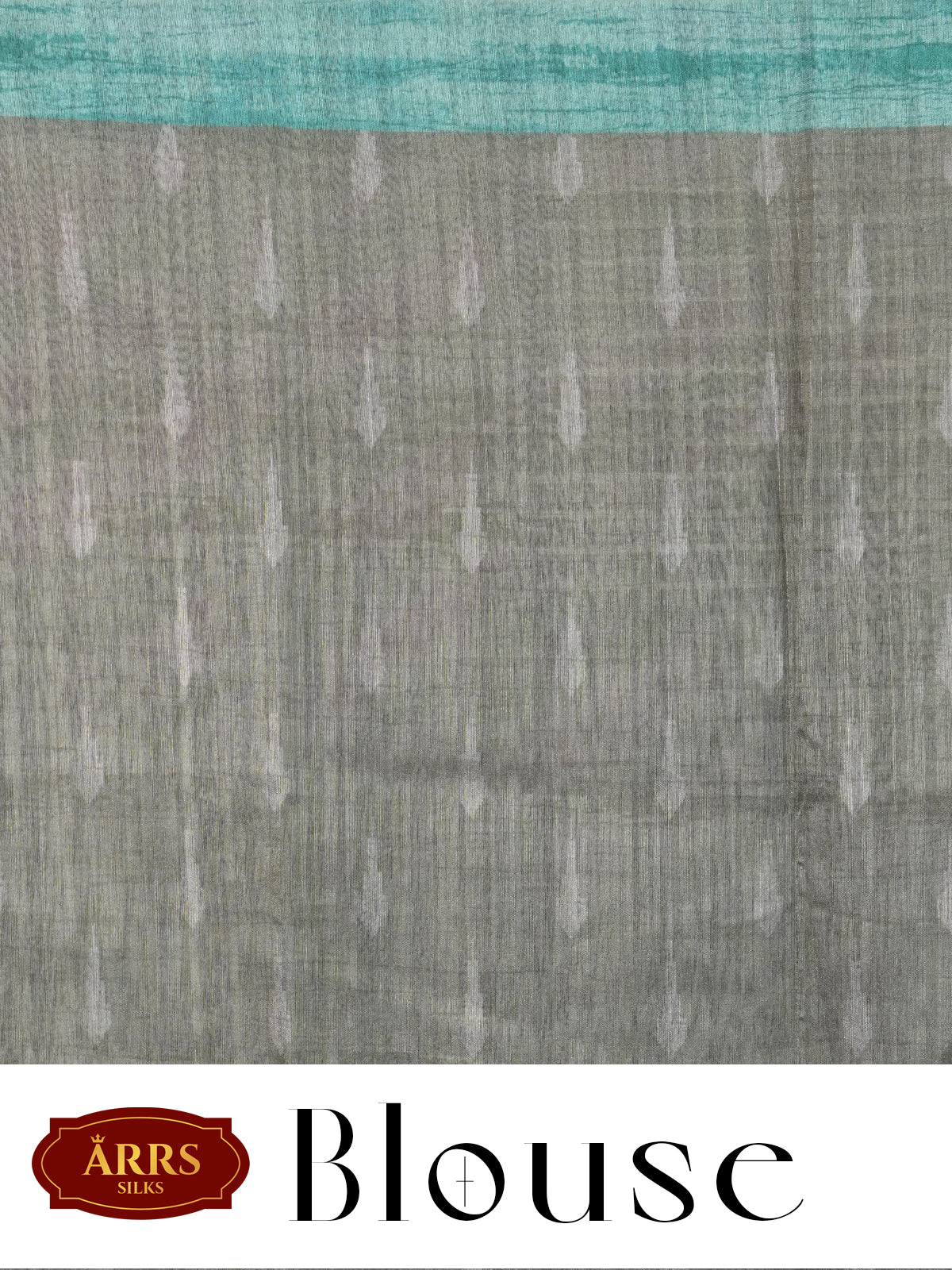 Charcoal Grey with Teal Green - Semi Tussar Saree