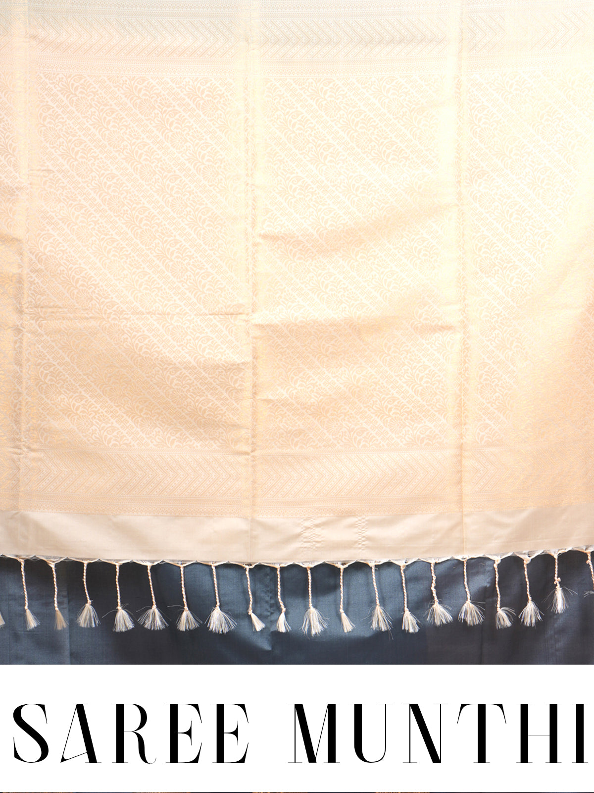 Grey with sandal Semi Silk Saree