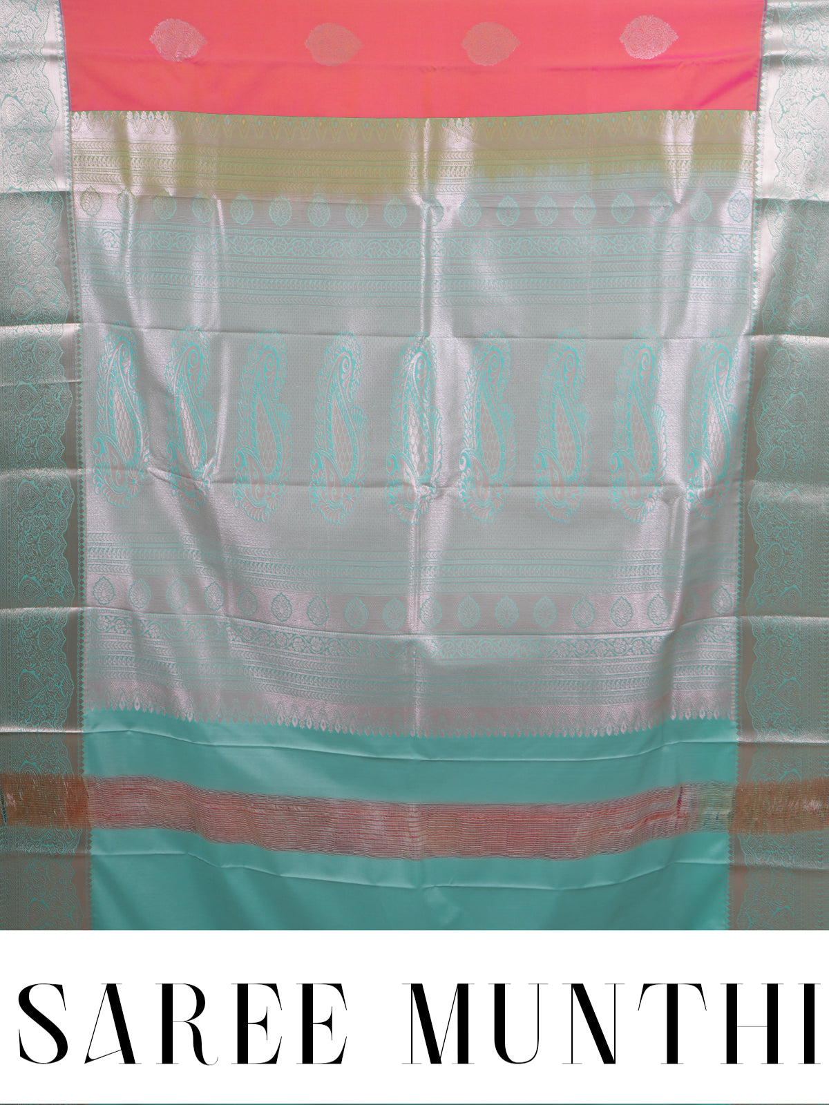 Pink with Pastel Green Kanchipuram Fancy Silk Saree