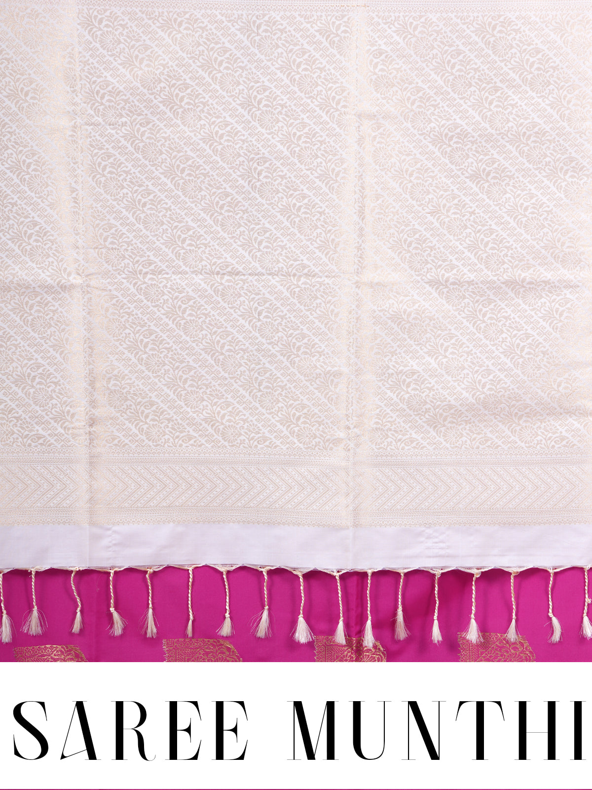 Rani Pink With Sandal Semi Silk Saree