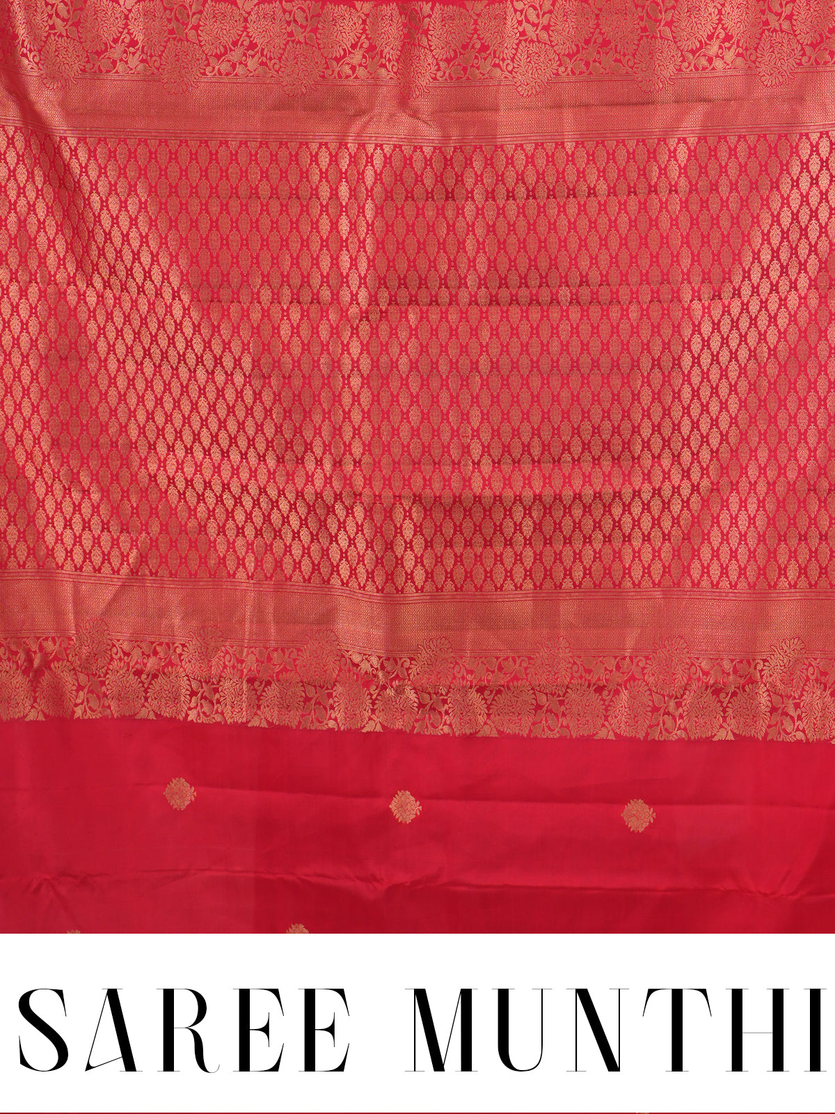 Scarlet Red with Golden Zari Pallu - Pure Kanchipuram Silk Saree