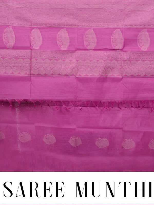 Magenta Pink with Self Munthi Silk Cotton Saree