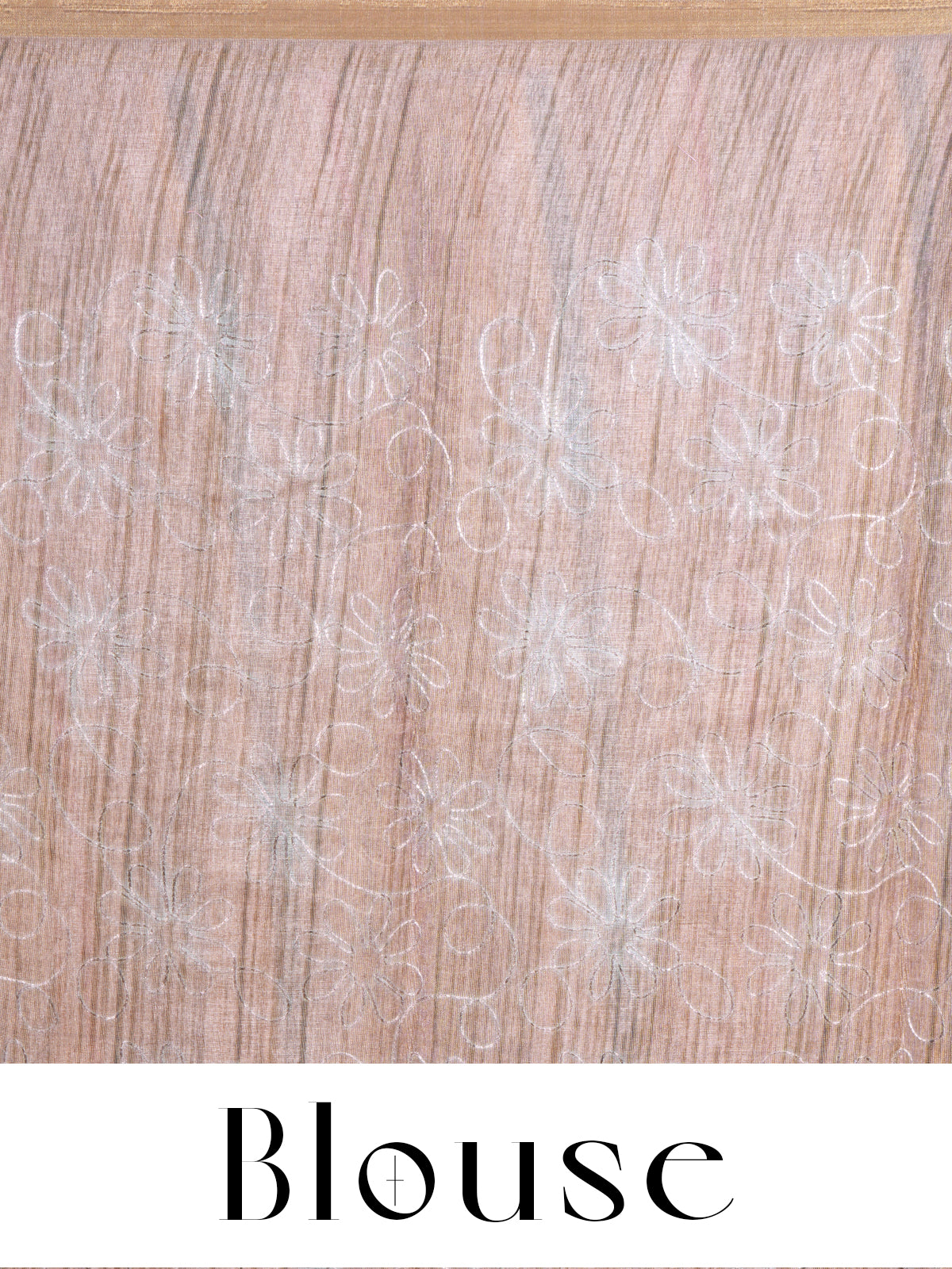 Beige and Multicolor Stripes with Floral Pallu - Linen Cotton Saree