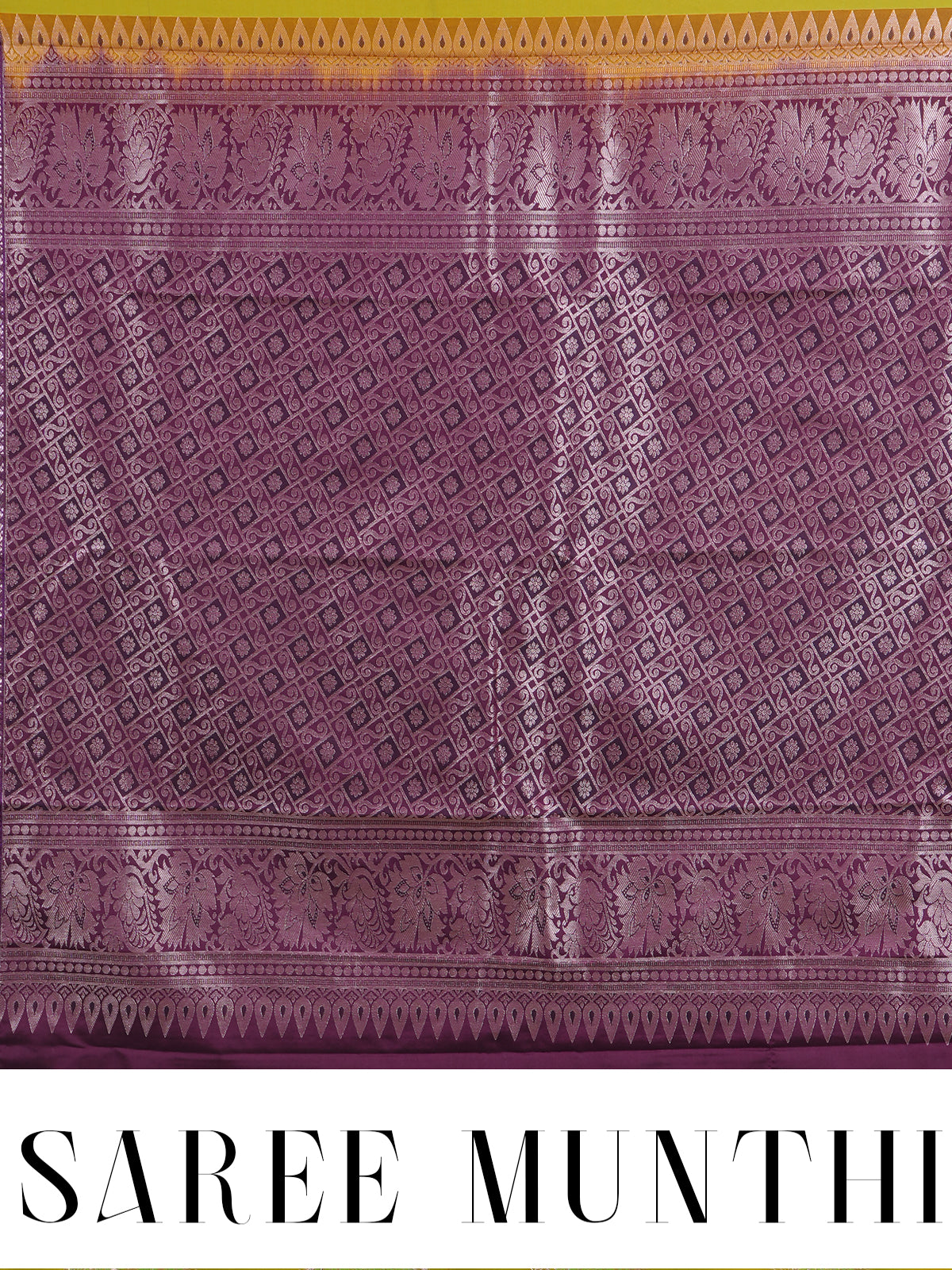 Lime Green with Purple Kanchipuram Fancy Silk Saree