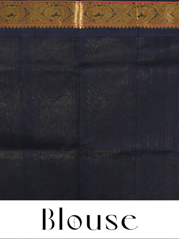Elegant Parrot Green Pure Silk Cotton Saree with Traditional Zari Border