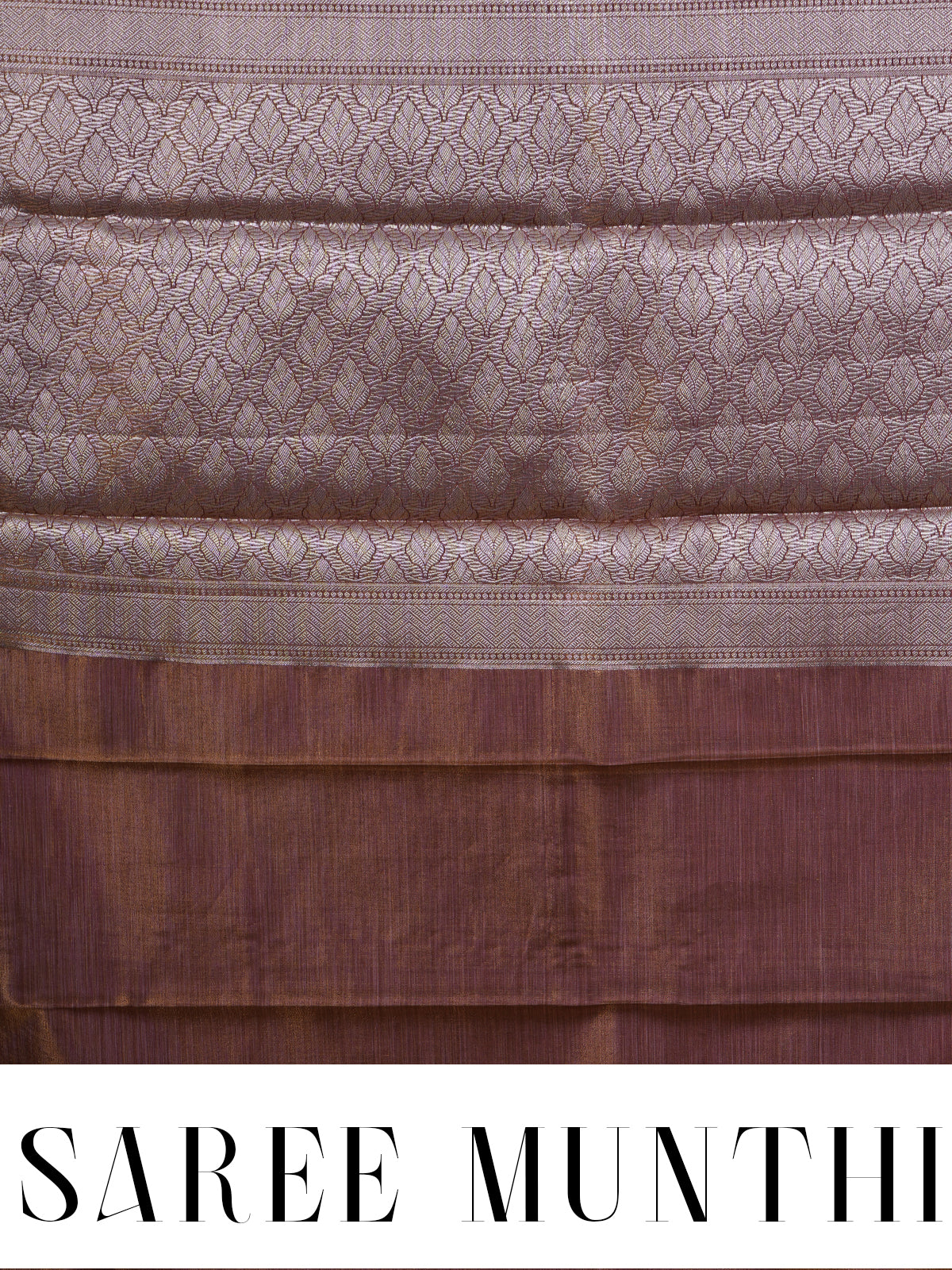 Metallic Brown with Antique Gold Zari -Kanchipuram Pure Mix Saree