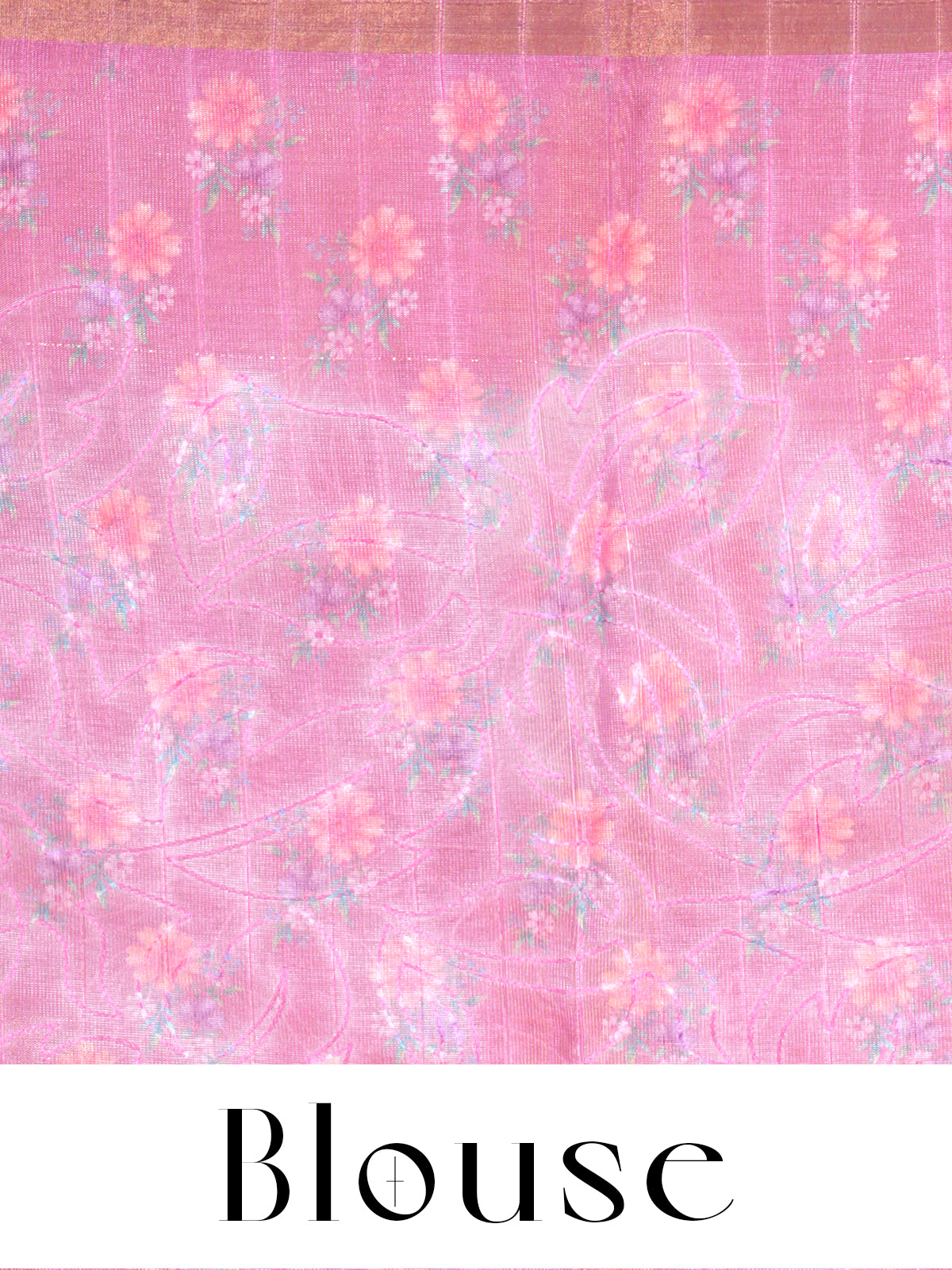 Beige with Pink - Linen Cotton Saree