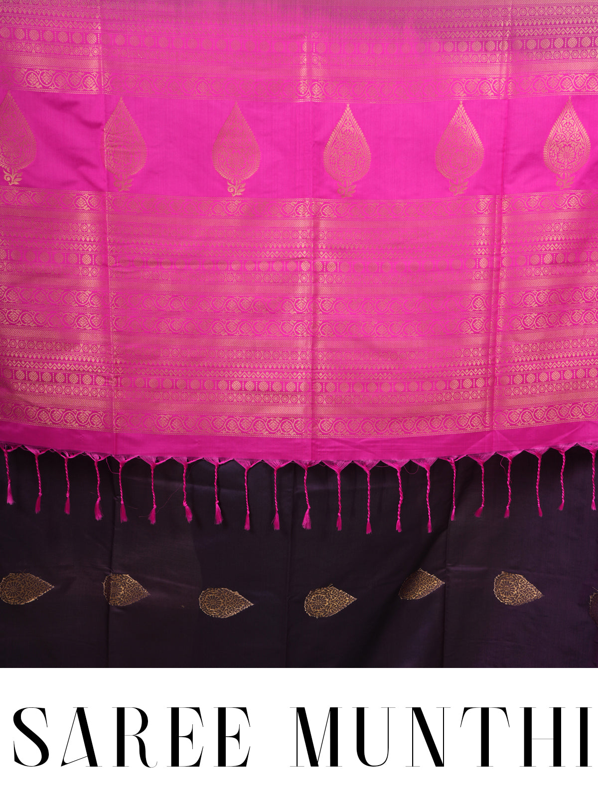Purple with Rani Pink  Semi Silk Saree