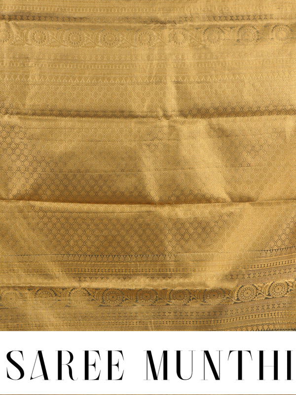 Mustard Yellow and Bottle Green Kanchipuram Silk Saree