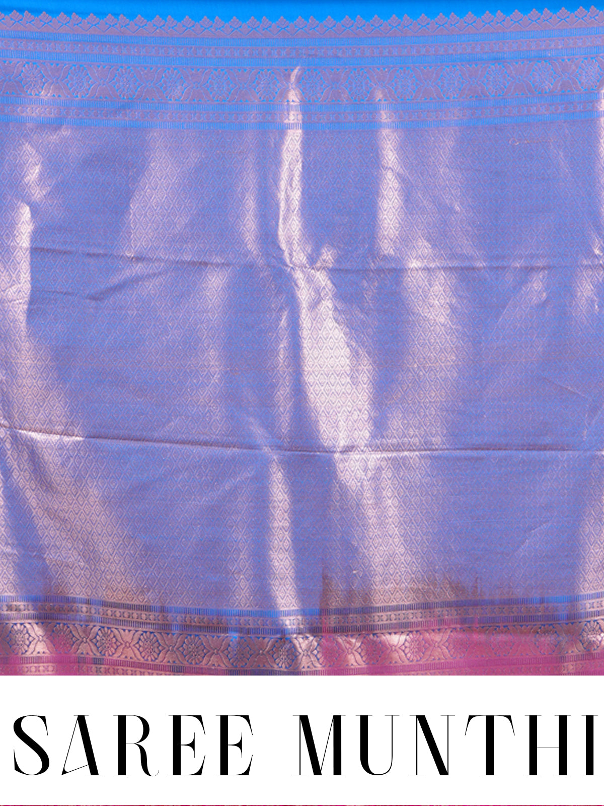 Rani Pink and Sky Blue Kanchipuram Silk Saree
