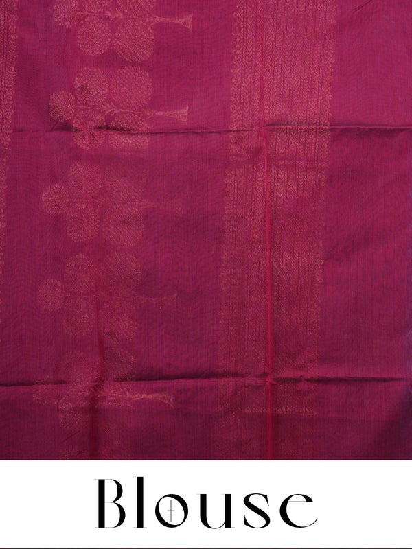 Royal Blue and Magenta Silk Cotton Saree