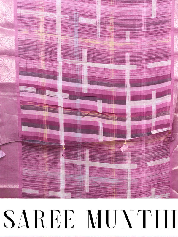 Mauve Purple with Matching Mauve Pallu - Semi Raw Silk Saree