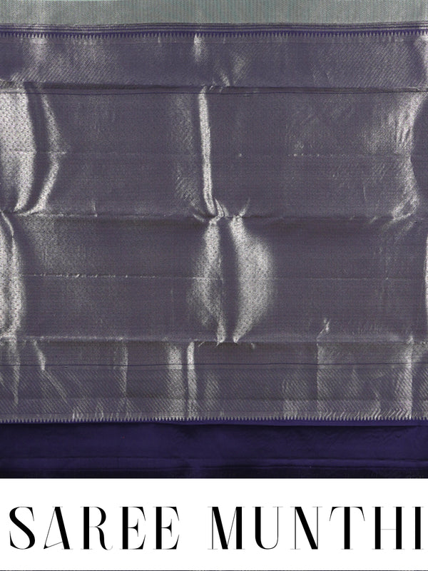 Sage Green and Deep Indigo Kanchipuram Silk Saree