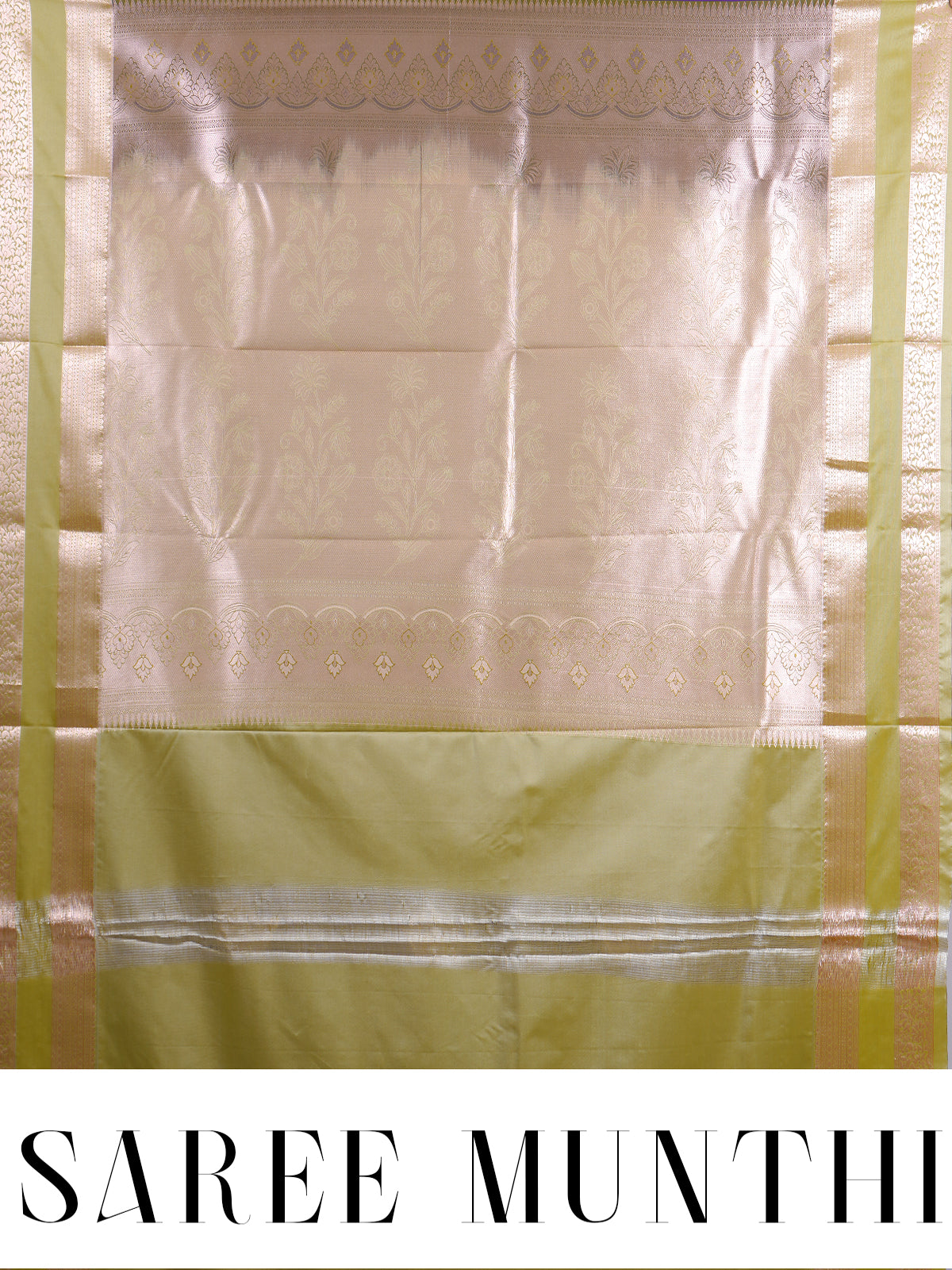 Purple Saree with Lime Green Kanchipuram Fancy Silk Saree