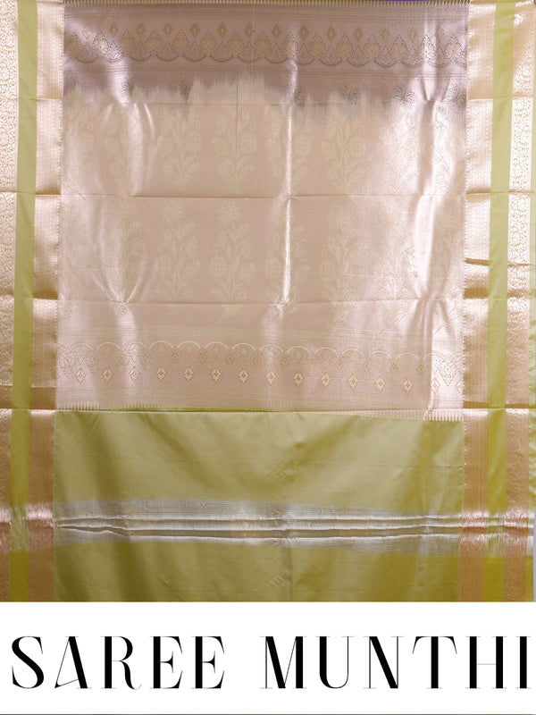 Purple Saree with Lime Green Kanchipuram Fancy Silk Saree