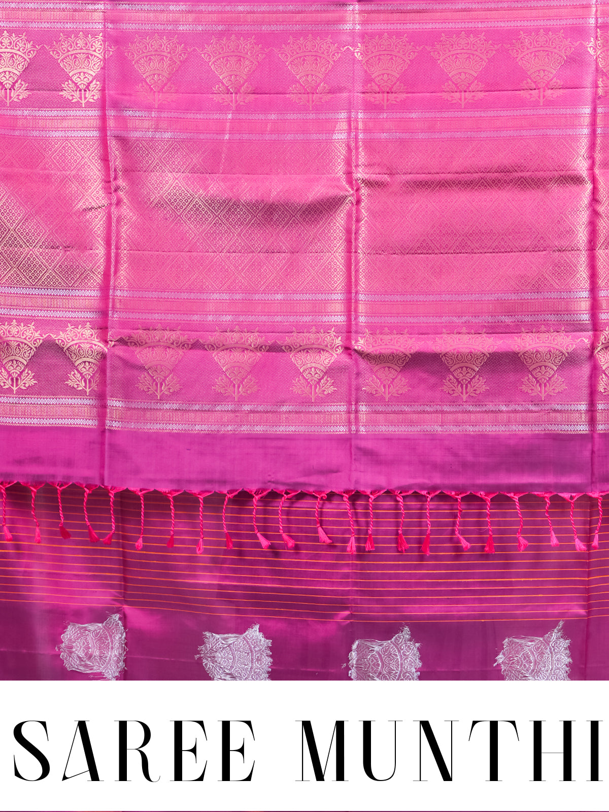 Majestic Magenta Pink Silk Saree with Fine Zari Stripes