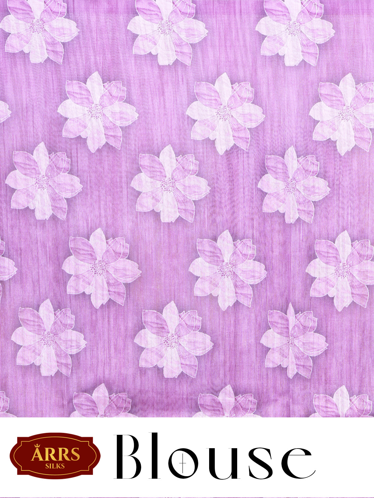 Lavender with Pink Floral Pallu - Semi Tussar Saree