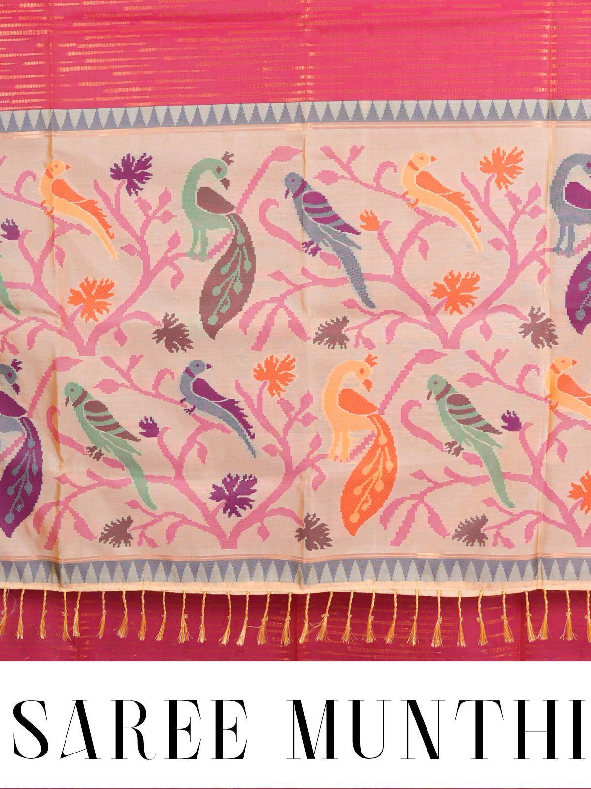 Rani Pink Semi Silk Saree