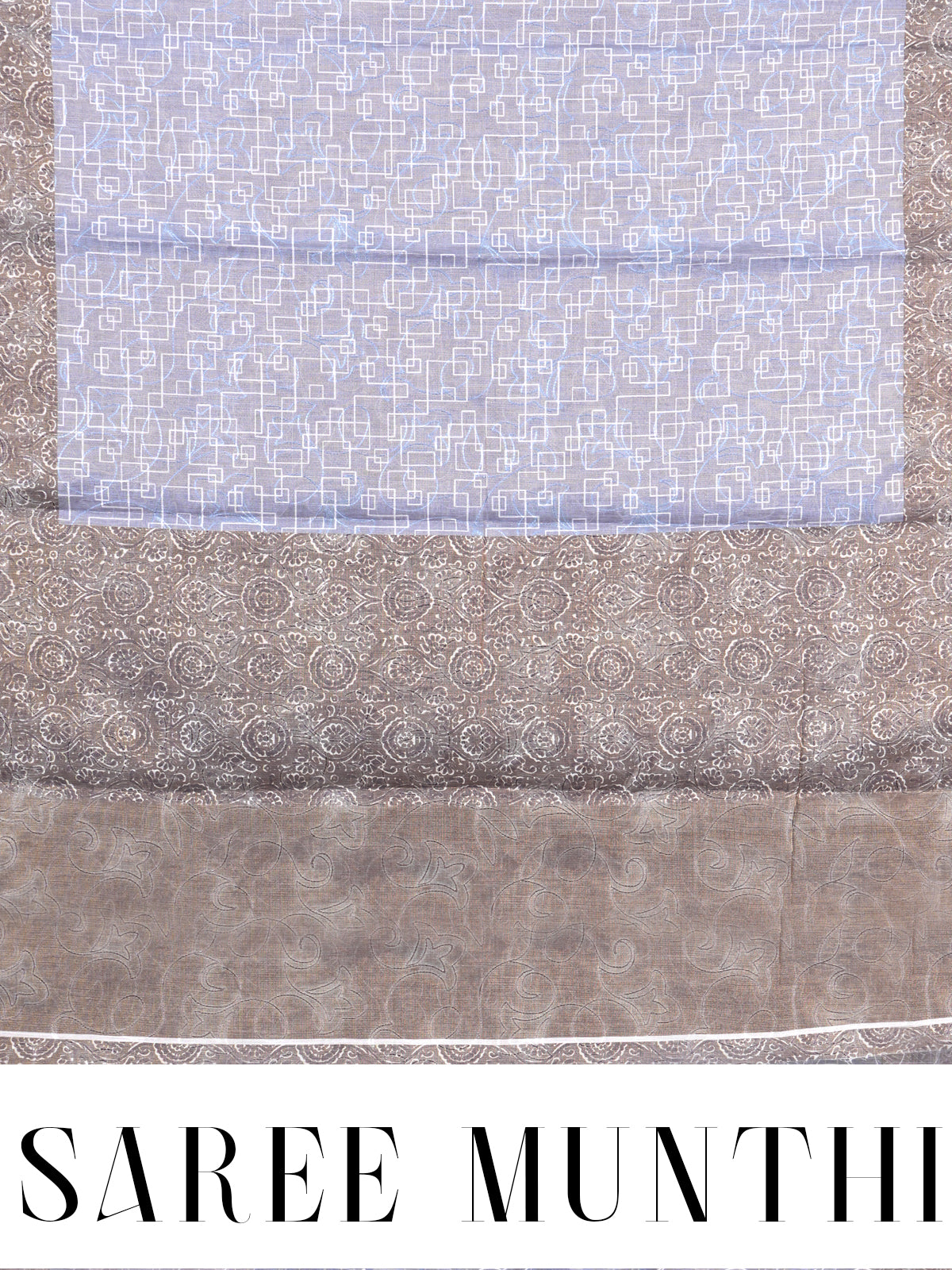 Grey with Brown Pallu - Linen Cotton Saree