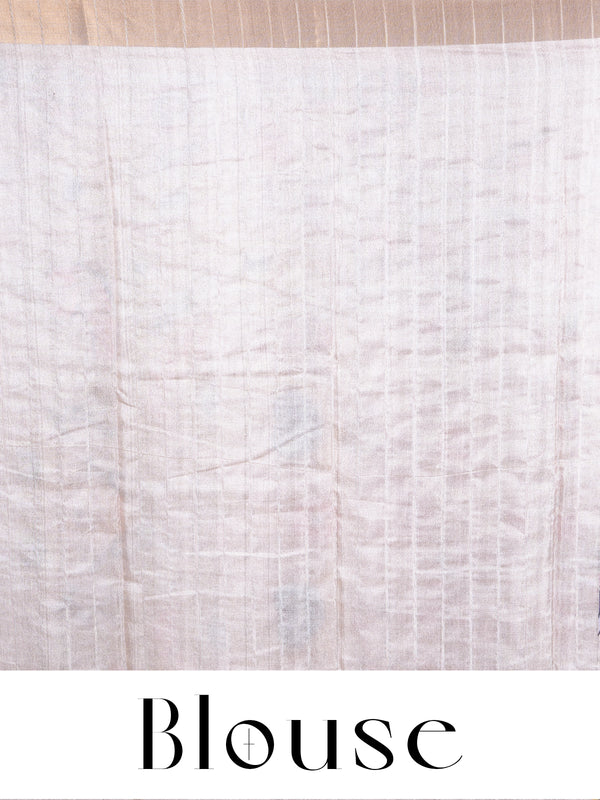 Off-White base with a vibrant multicolor Dola Silk Saree