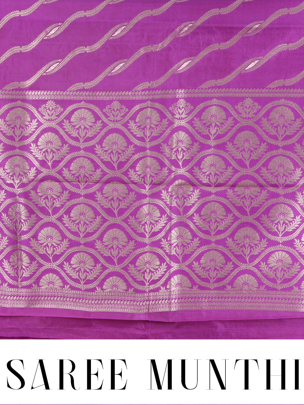 Magenta Purple with Matte Gold - Semi Tussar Saree