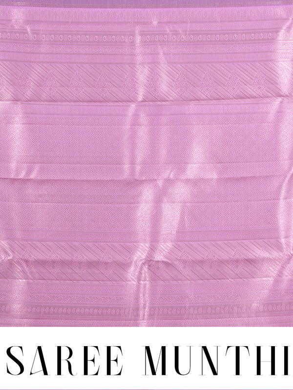 Alluring Wine Purple and Pastel Pink Kanjivaram Silk Saree