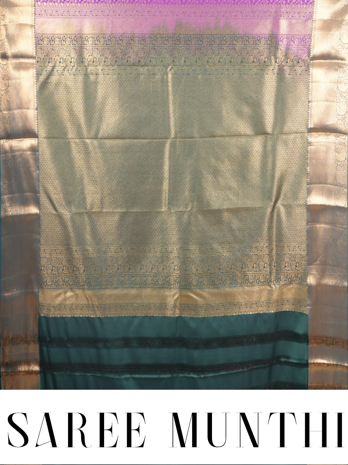 Purple with Bottle Green Kanchipuram Fancy Silk Saree