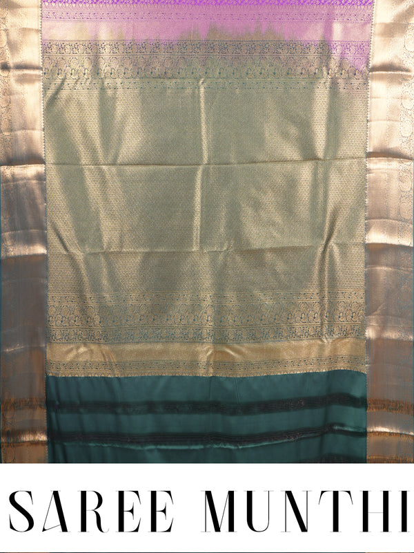 Purple with Bottle Green Kanchipuram Fancy Silk Saree