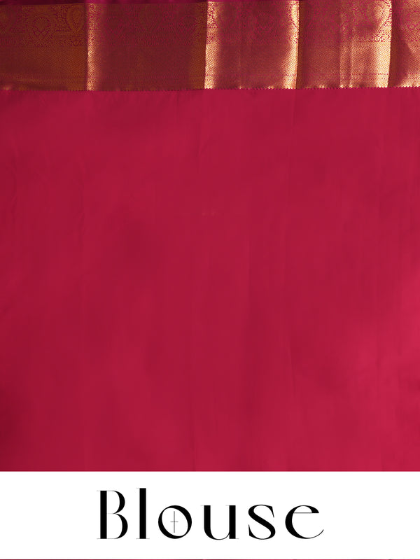 Vibrant Mustard and Maroon Kanchipuram Fancy Silk Saree