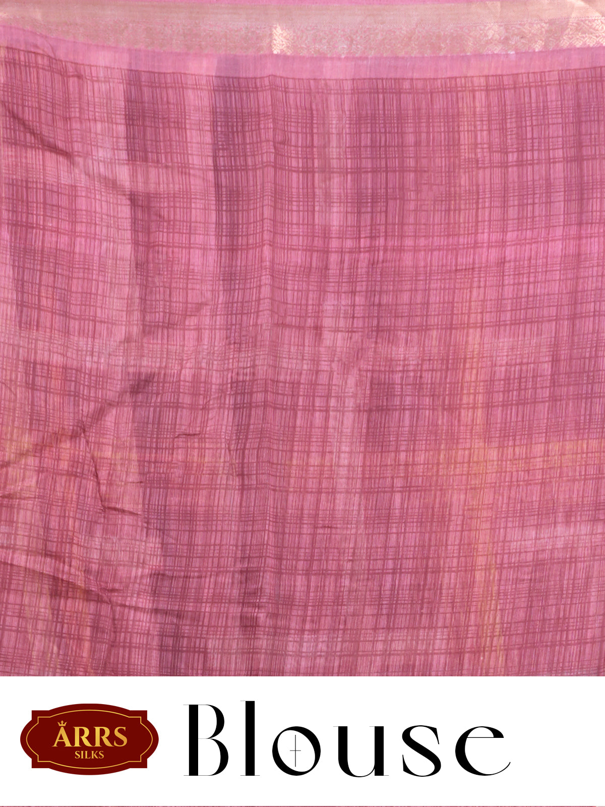 Mauve Pink and Multi-Color Checked Saree with Golden Zari Pallu - Semi Raw Silk Saree