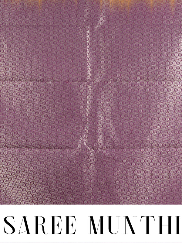 Yellow and Purple Kanchipuram Fancy Silk Saree