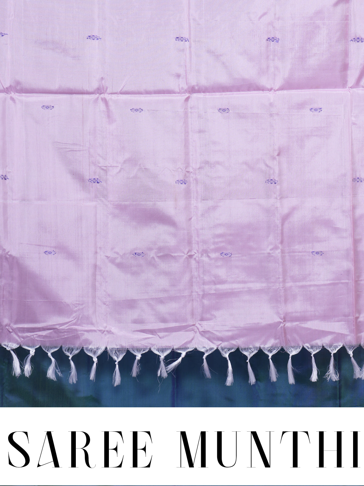 Peacock Blue With Baby Pink Semi Silk Saree
