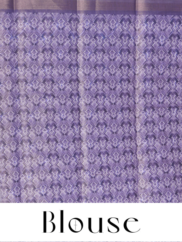 Lavender with Purple - Linen Cotton Saree