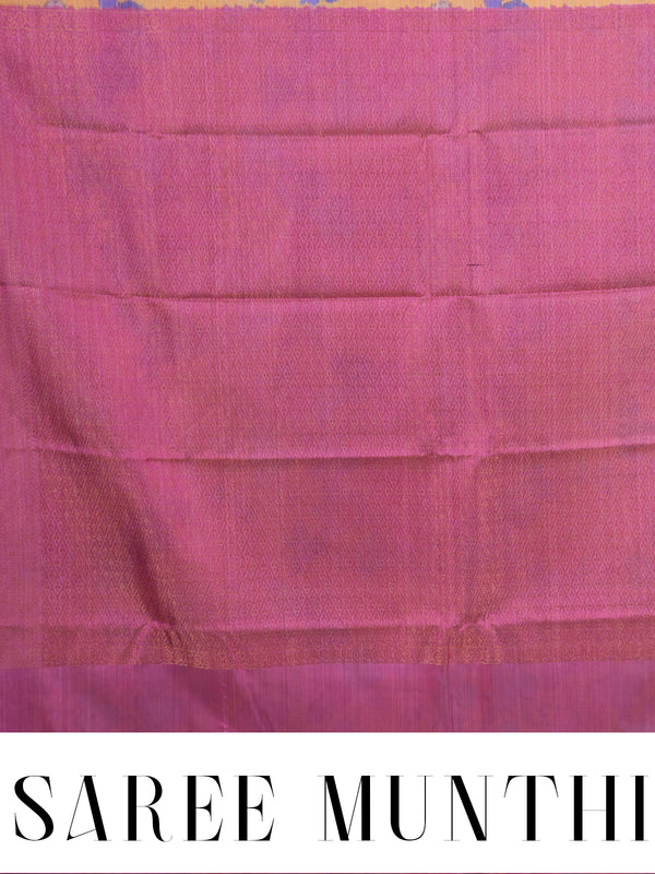 Mustard Yellow with Magenta Pink - Pure Kanchipuram Fancy Silk Saree