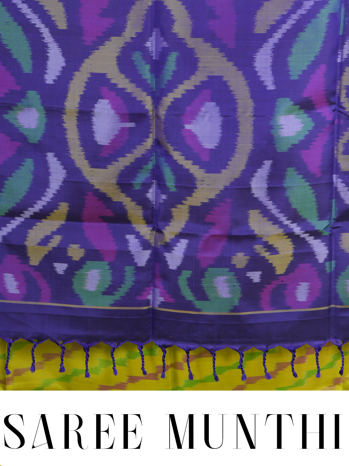 Lime Yellow with Purple - Pure Kanchipuram Silk Saree