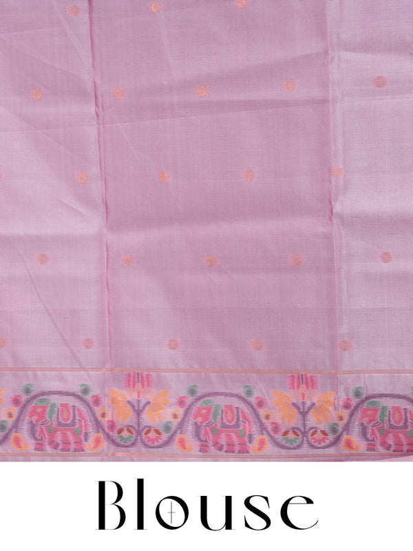 Plum Purple Semi Silk Saree