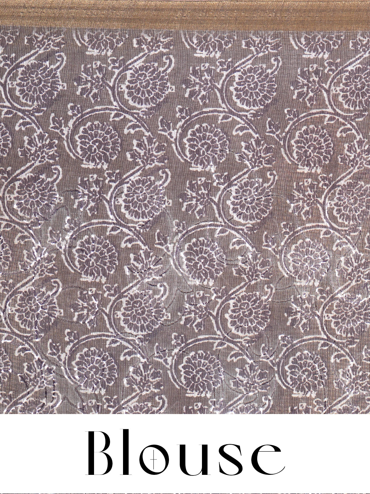 Ice Blue with Muted Bronze - Linen Cotton Saree