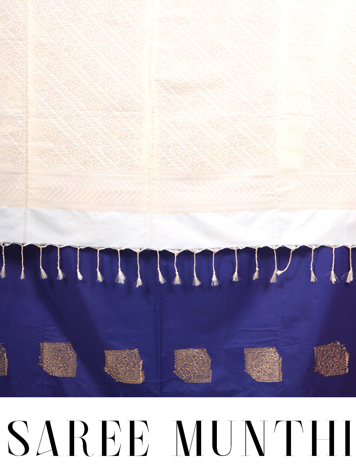 Royal Blue with Sandle Semi Silk Saree