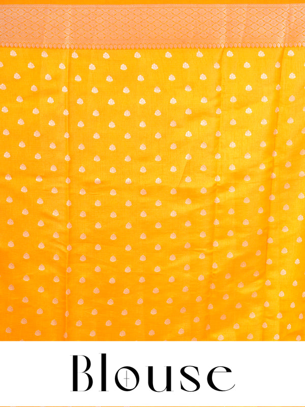 Yellow With Gold Zari - Semi Tussar Saree