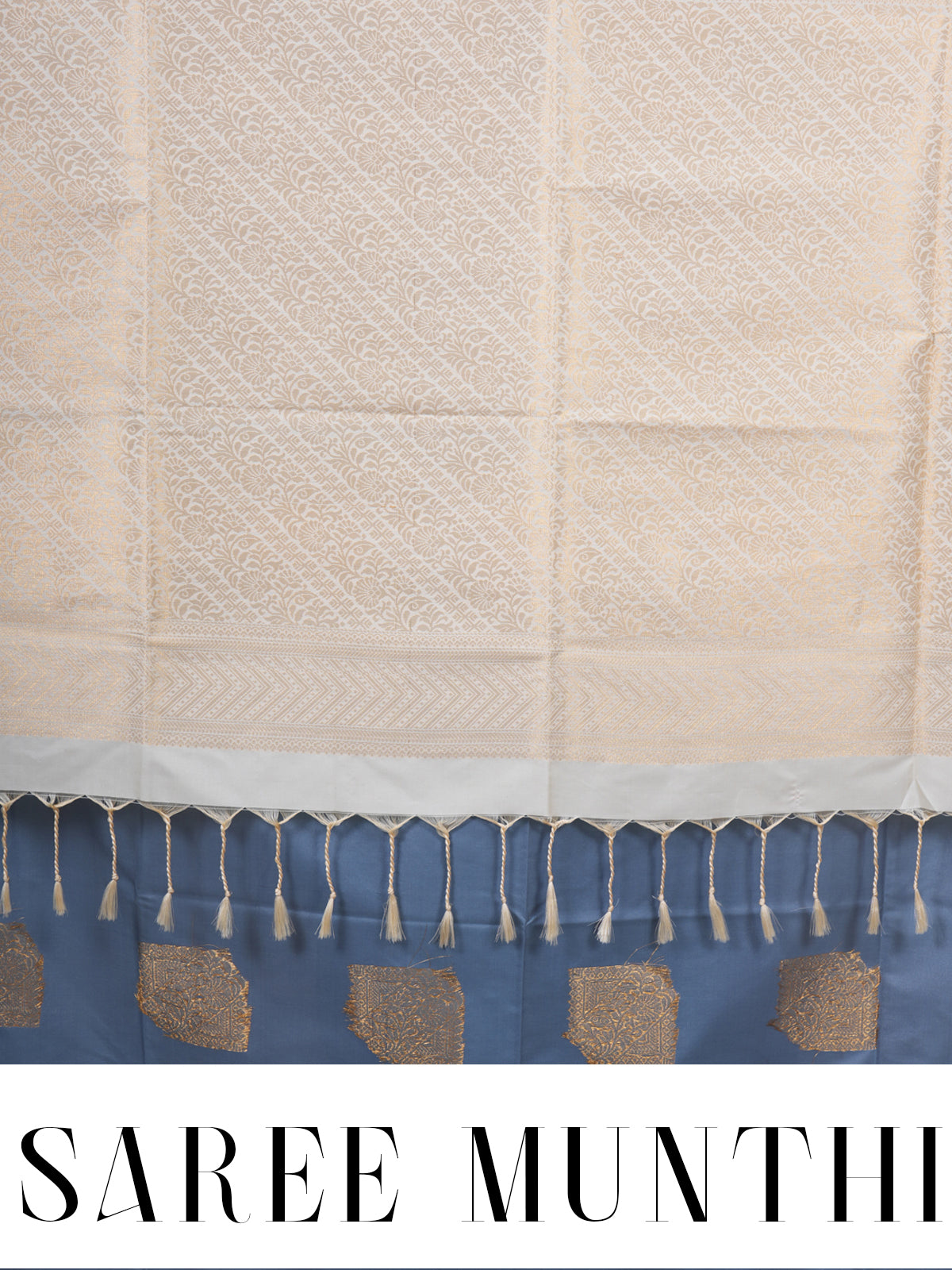 Grey with light Sandal  Semi Silk Saree