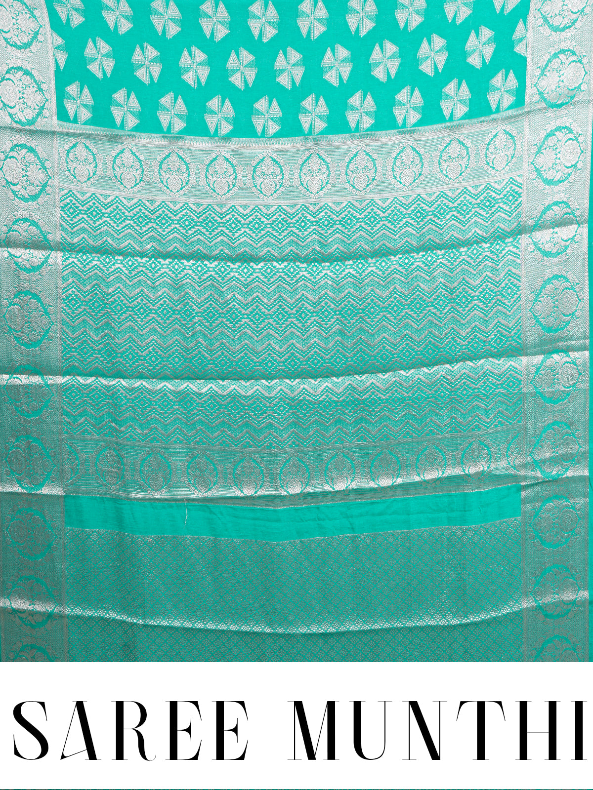 Sea Green with Silver Zari- Semi Tussar Saree